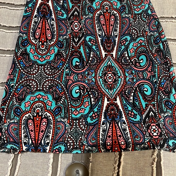 Junior size large printed bell bottom flare pants. Elastic waist band - Picture 2 of 7